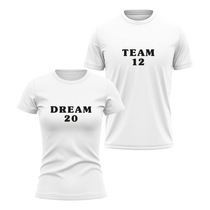 KOSZULKI DLA PARY DREAM/TEAM Z PERSONALIZACJĄ