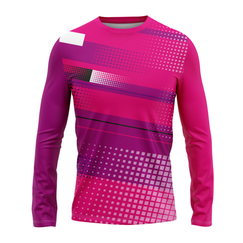 Koszulka sportowa longsleeve #30 Różowa Abstrakcja