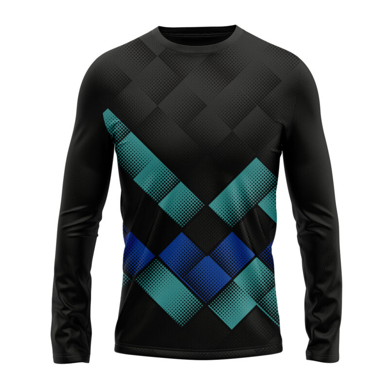 Koszulka sportowa longsleeve #35 Niebieska Abstrakcja