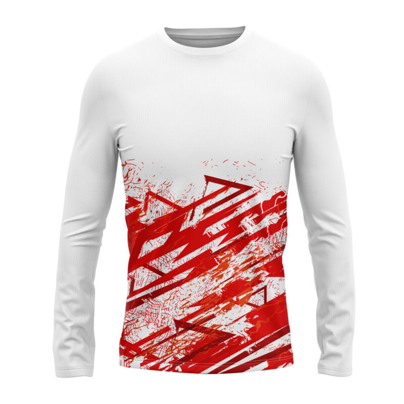 Koszulka sportowa longsleeve #42  Czerwono-biała Energia