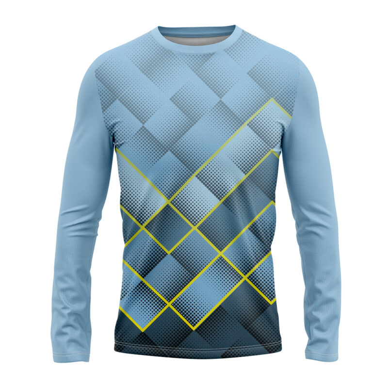 Koszulka sportowa longsleeve #45 Niebieska siatka