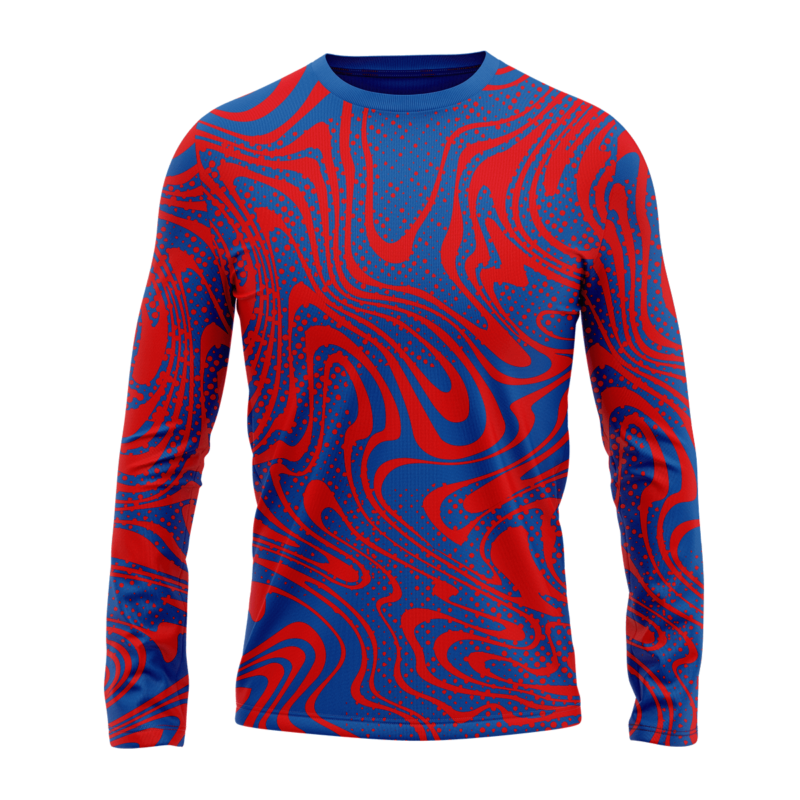 Koszulka sportowa longsleeve #48 Czerwono-niebieski Wir