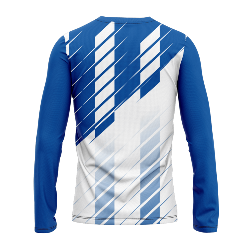 Koszulka sportowa longsleeve #49 Biało-niebieska Struktura