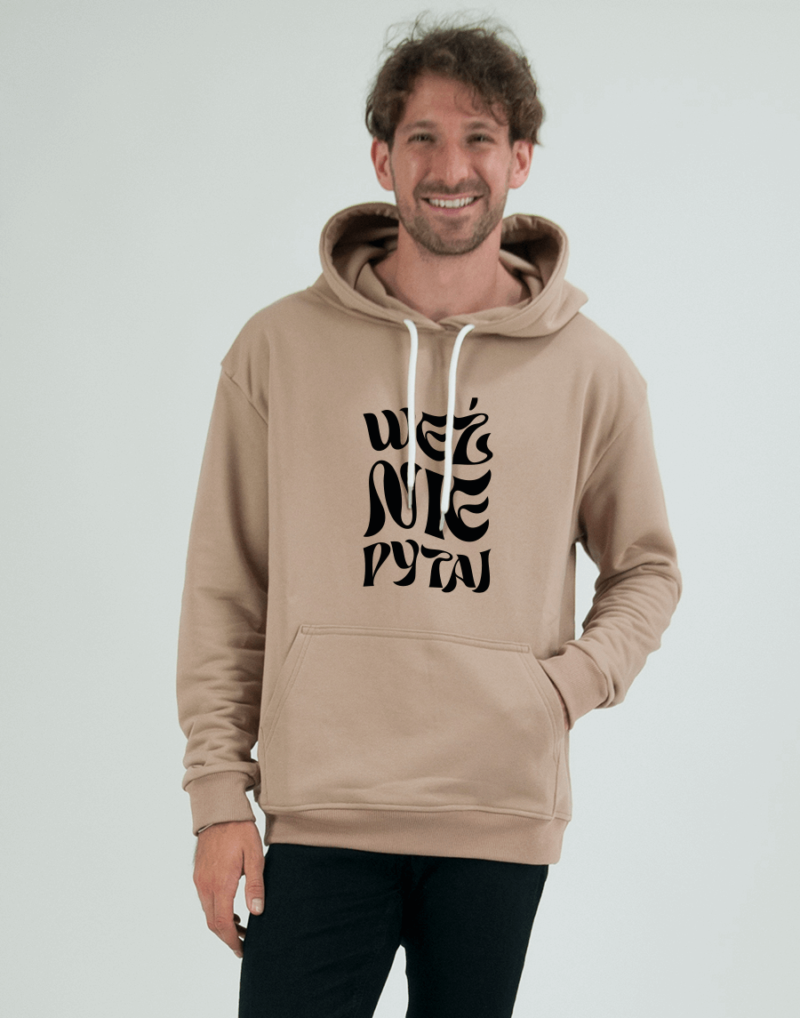 BLUZY DLA PAR Z KAPTUREM WEŹ NIE PYTAJ latte