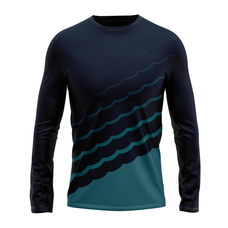 Koszulka sportowa longsleeve #55 Turkusowe Fale